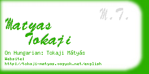 matyas tokaji business card