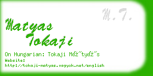 matyas tokaji business card